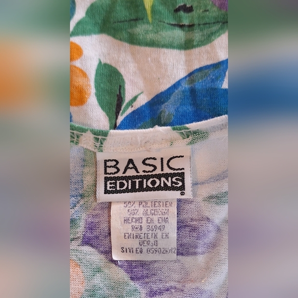 🌼BASIC EDITIONS floral t-shirt. Size L - Picture 5 of 6